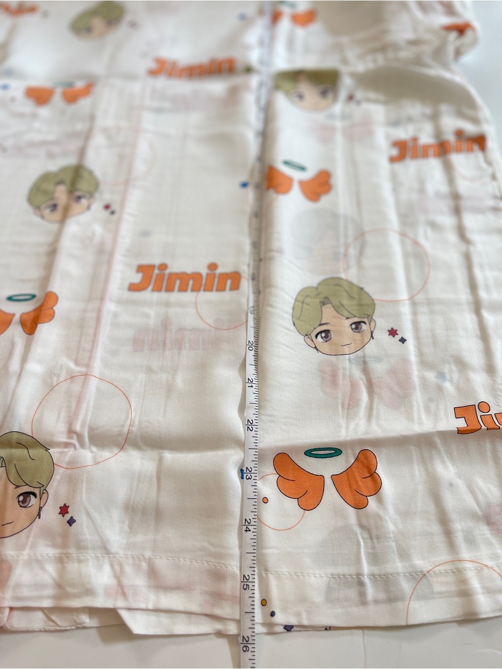 BTS TINYTAN Jimin Pajama set - White with Orange Trim - Picture 5 of 9